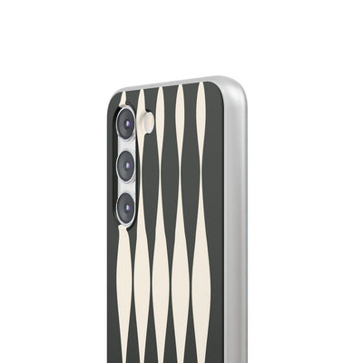 Black Lite Phone Case for Samsung - Ivory Spindle Grid