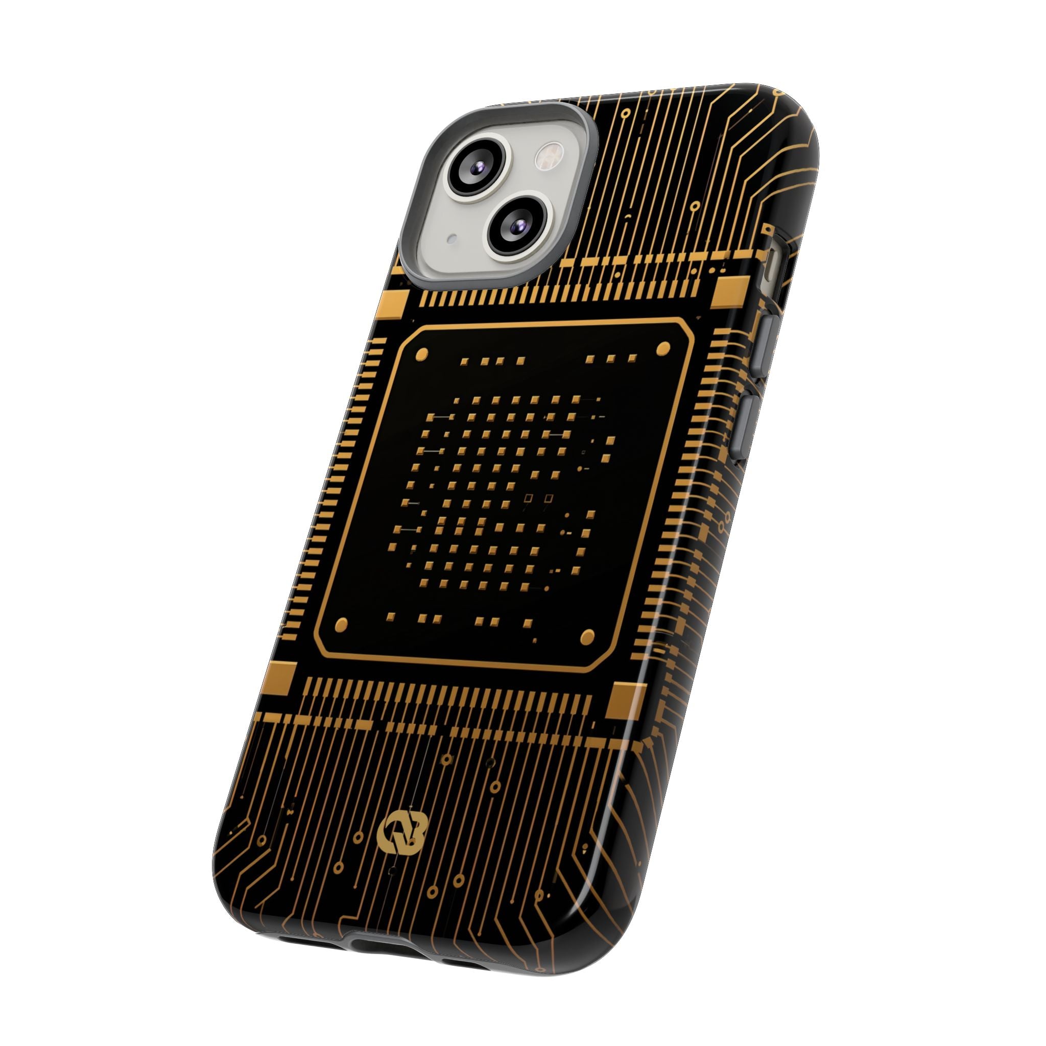 Gold Tough Phone Case for iPhone - Cyber Gold Processor