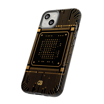 Gold Tough Phone Case for iPhone - Cyber Gold Processor
