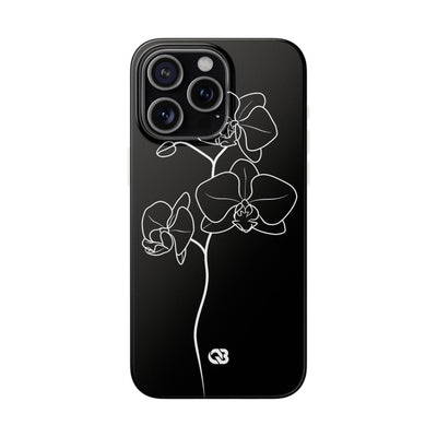 Black Lite Phone Case for iPhone - Noir Alabaster Orchid