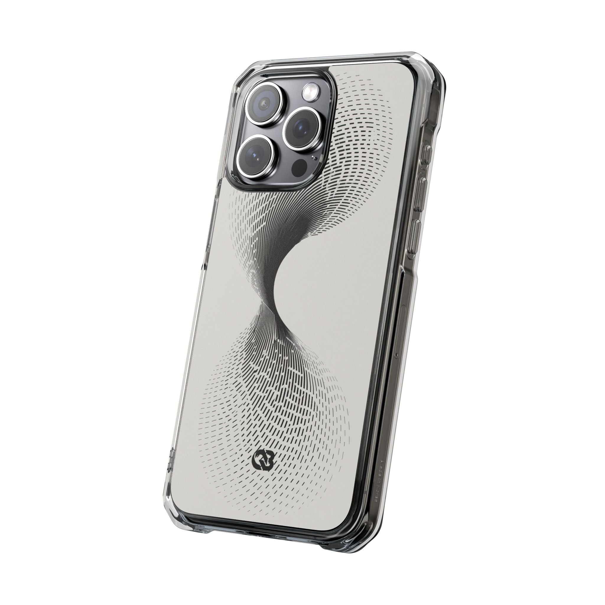 White Impact MagSafe Phone Case for iPhone - Linear Torsion Grid
