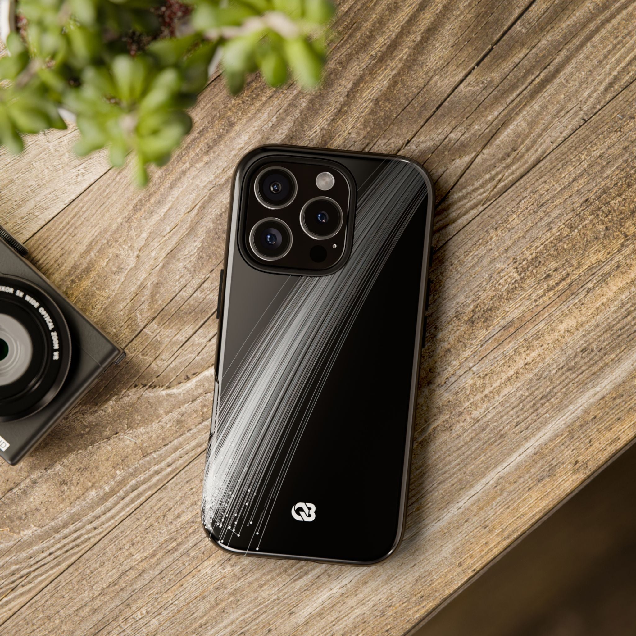 Black Tough Phone Case for iPhone - Linear Velocity Beam