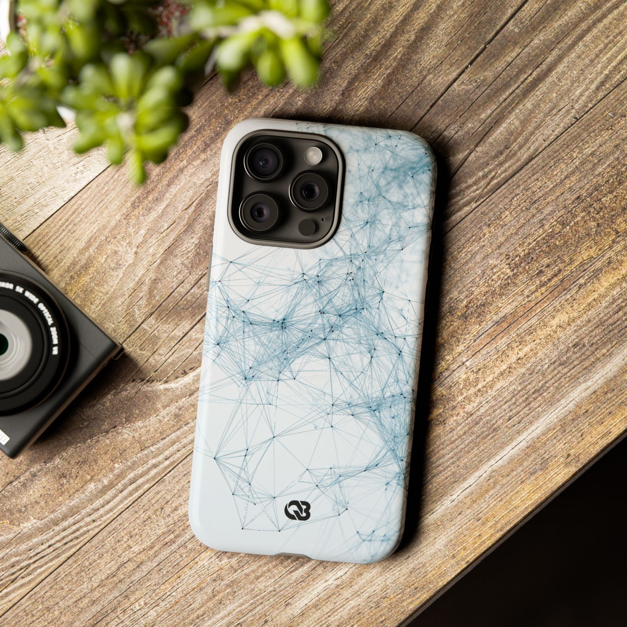 Blue Tough Phone Case for iPhone - Glacial Neural Web