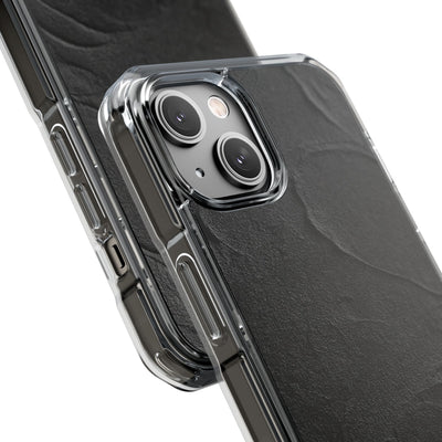 Obsidian Stucco Relief · Clear Impact Magnetic Phone Case for iPhone ·  Black