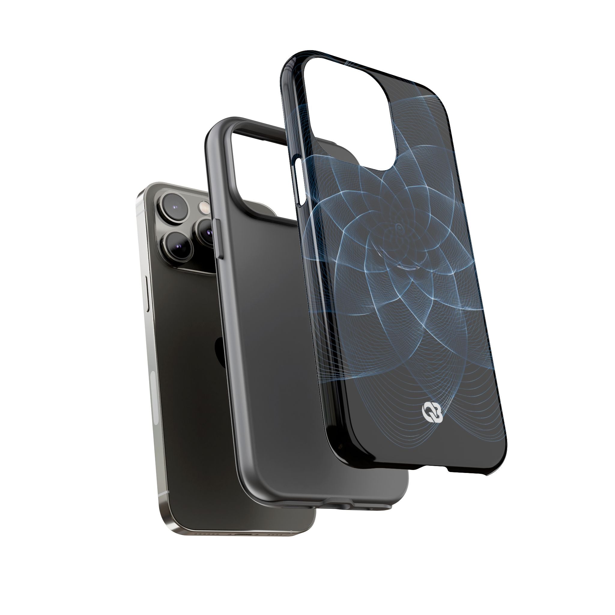 Blue Tough Phone Case for iPhone - Cobalt Geometric Bloom