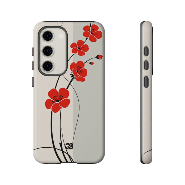 Scarlet Bloom Minimal · Tough Phone Case for Samsung · Red