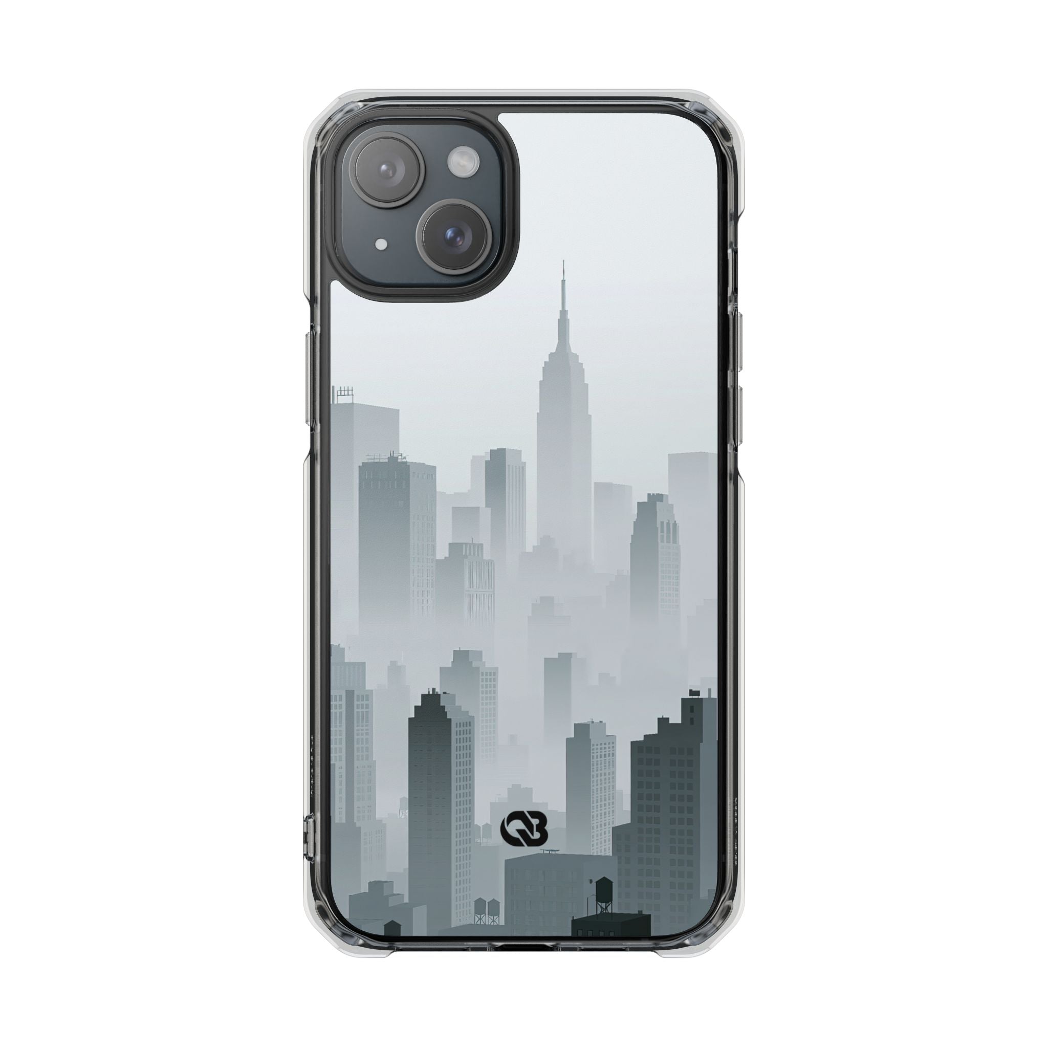 Grey Impact MagSafe Phone Case for iPhone - Steel Mist Skyline