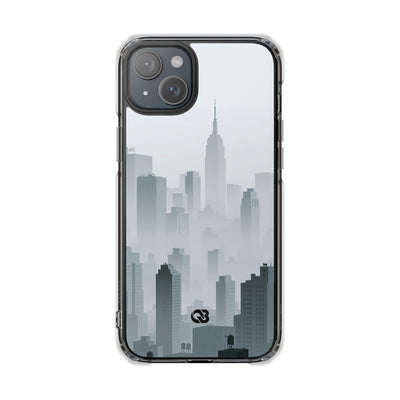Grey Impact MagSafe Phone Case for iPhone - Steel Mist Skyline
