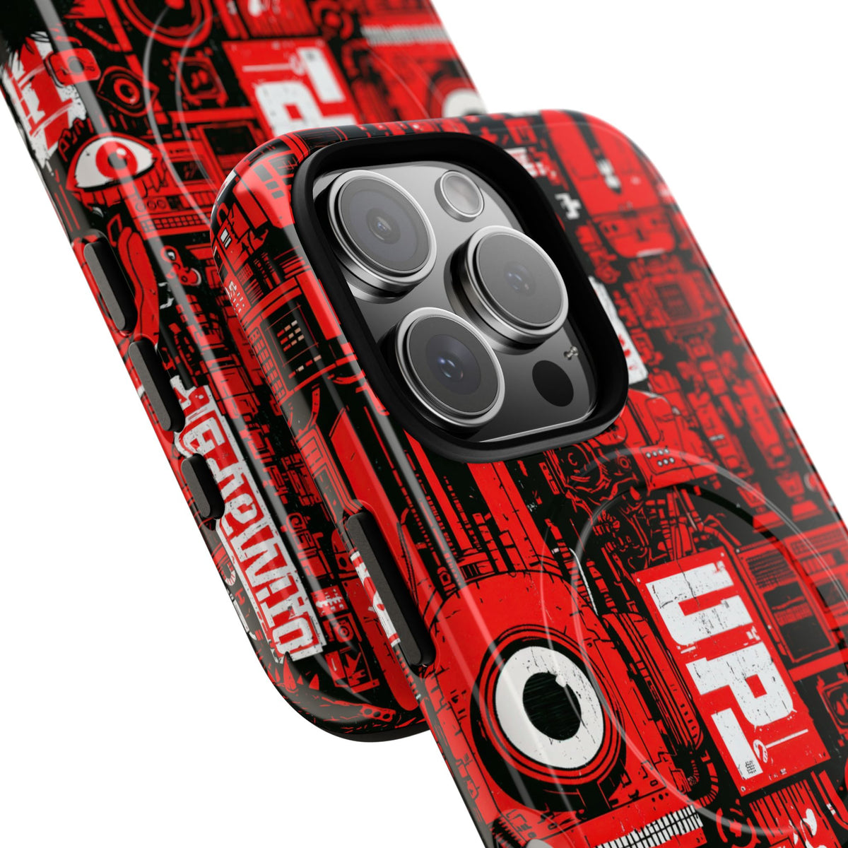 Neo Mecha Collage · Tough 2.0 Magnetic Phone Case for iPhone · Red