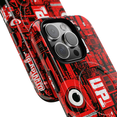 Neo Mecha Collage · Tough 2.0 Magnetic Phone Case for iPhone · Red