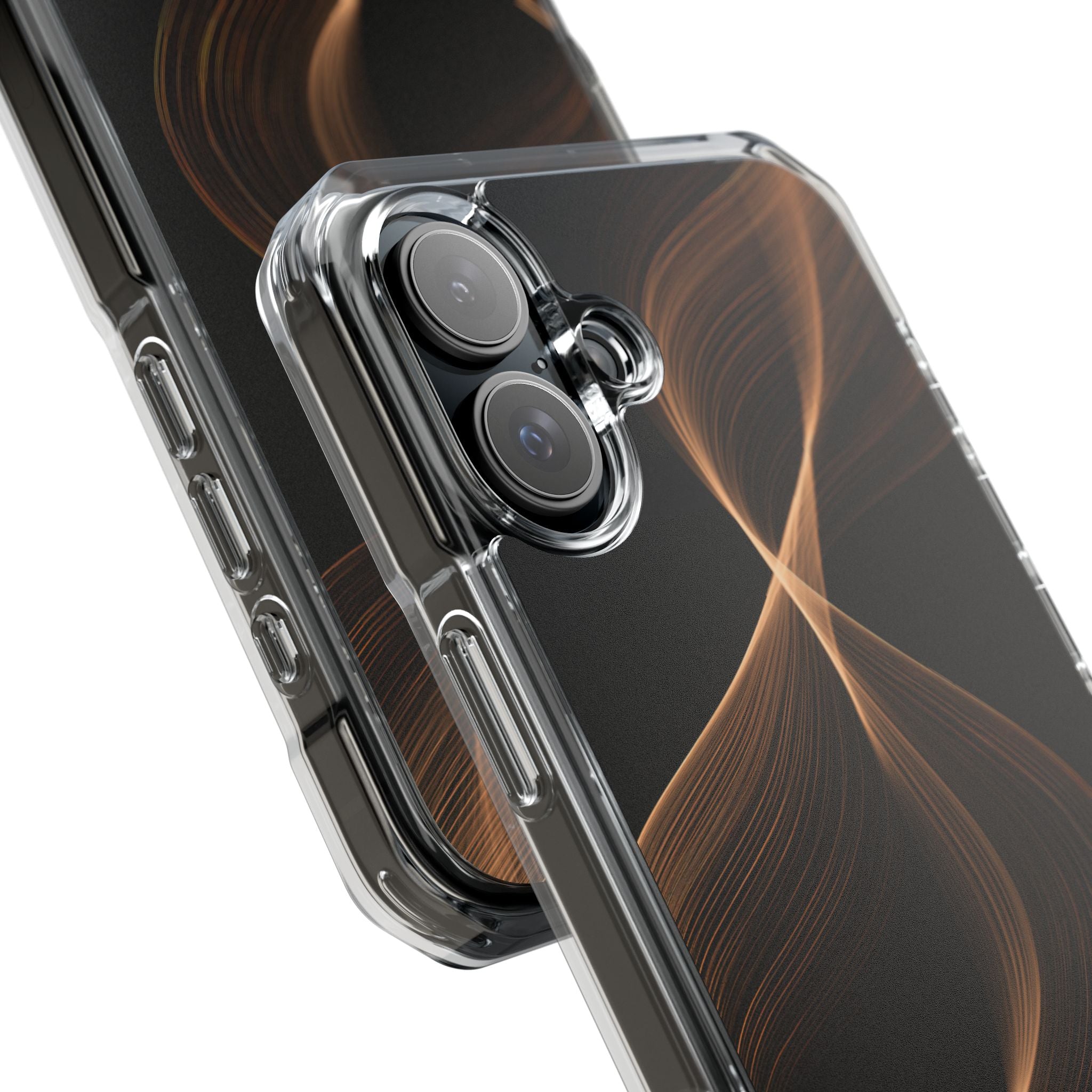 Brown Impact MagSafe Phone Case for iPhone - Copper Silk Wave