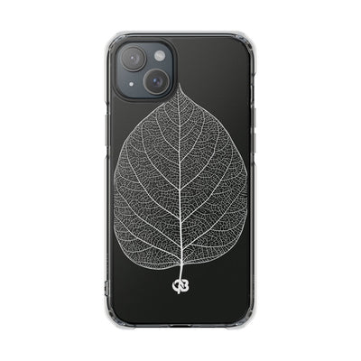 Black Impact MagSafe Phone Case for iPhone - Bleached Leaf Lattice