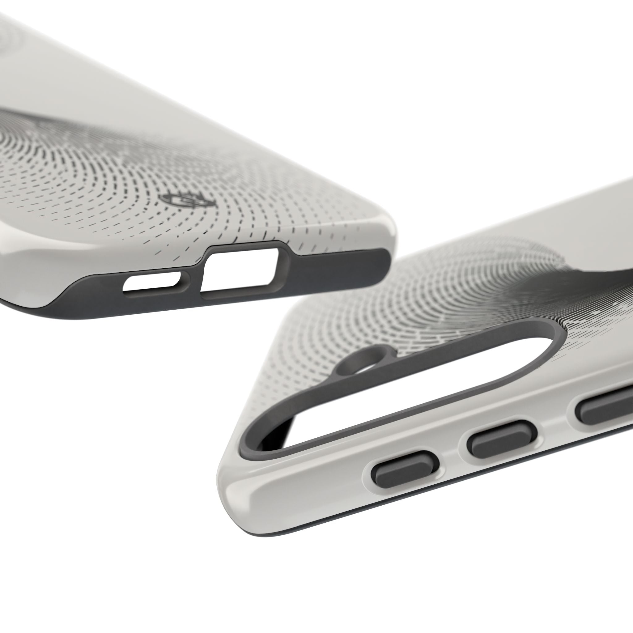 White Tough Phone Case for Samsung - Linear Torsion Grid
