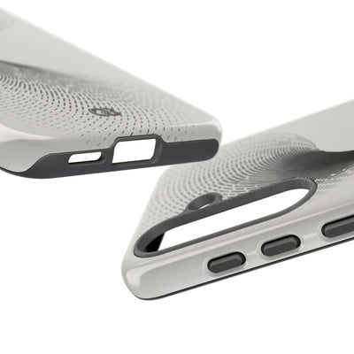 White Tough Phone Case for Samsung - Linear Torsion Grid