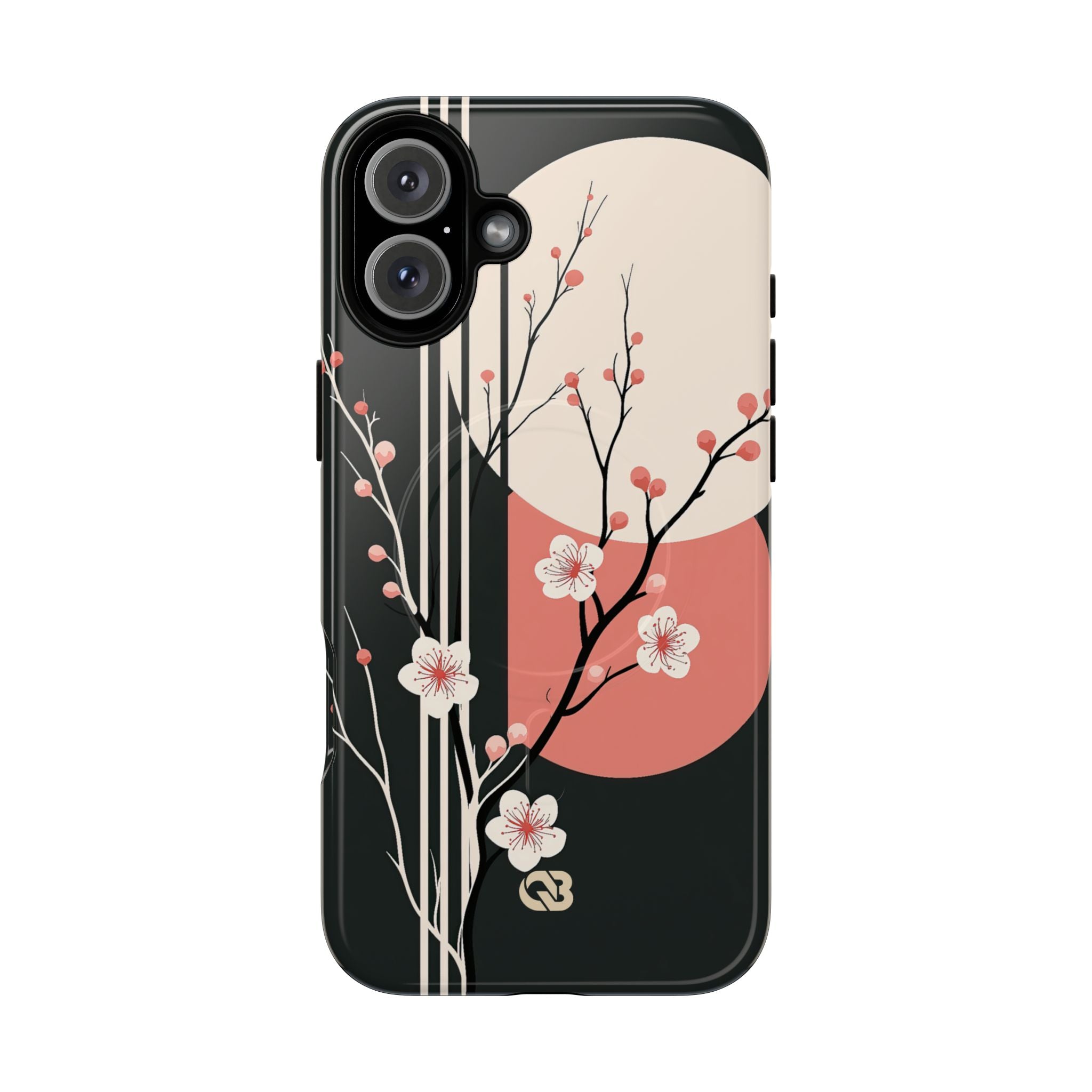 Black Tough 2.0 Magsafe Phone Case for iPhone - Kyoto Midnight Blossom