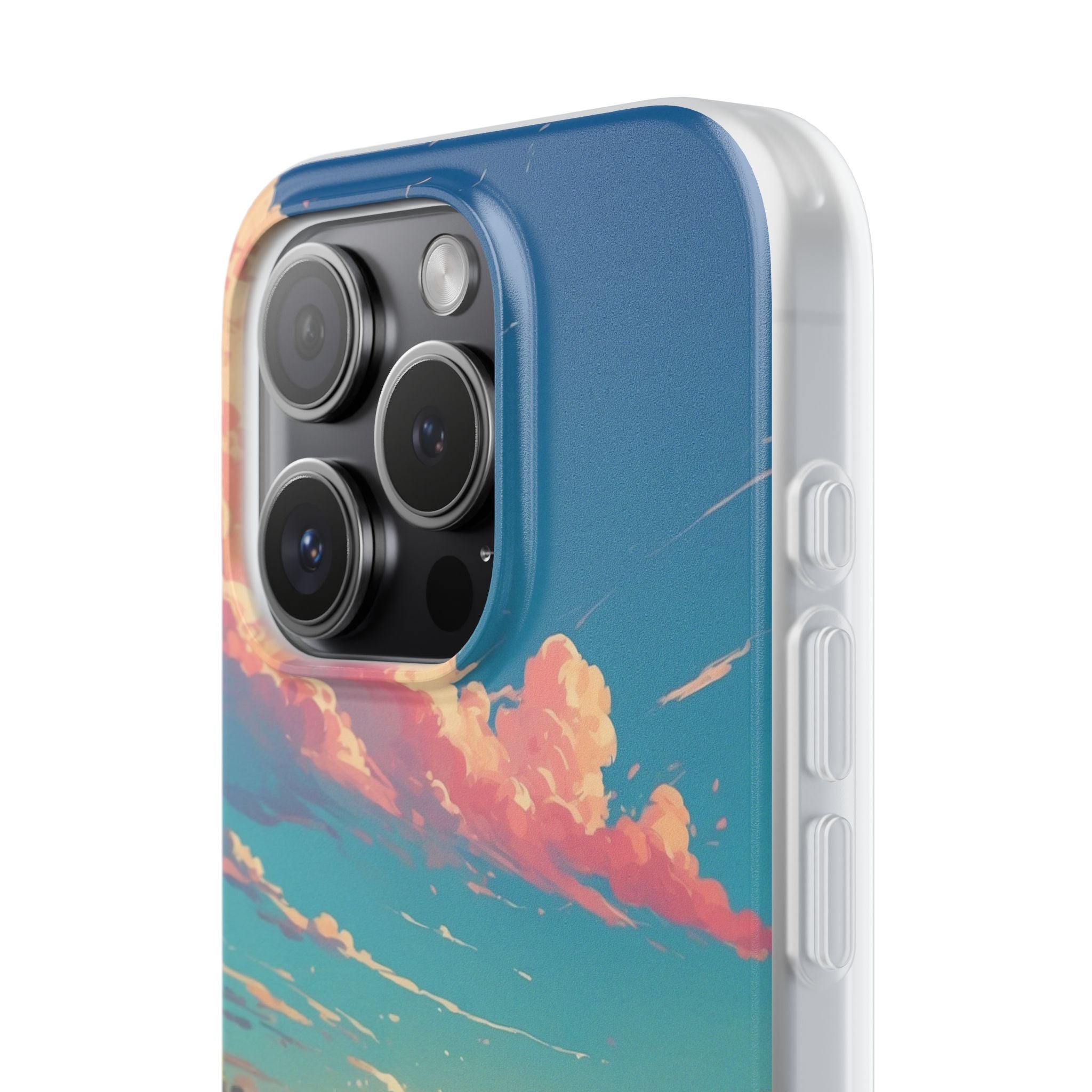 Turquoise Curl iPhone 15 Pro Case - Soft