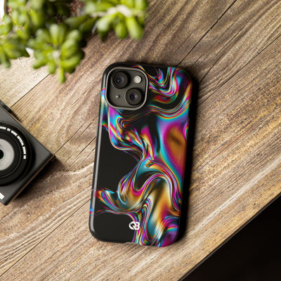Purple Tough Phone Case for iPhone - Liquid Neon Chrome