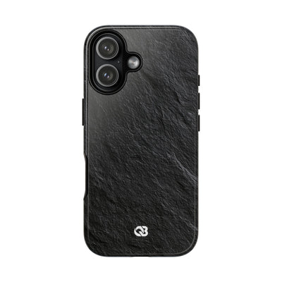 Black Tough Phone Case for iPhone - Raw Obsidian Slate
