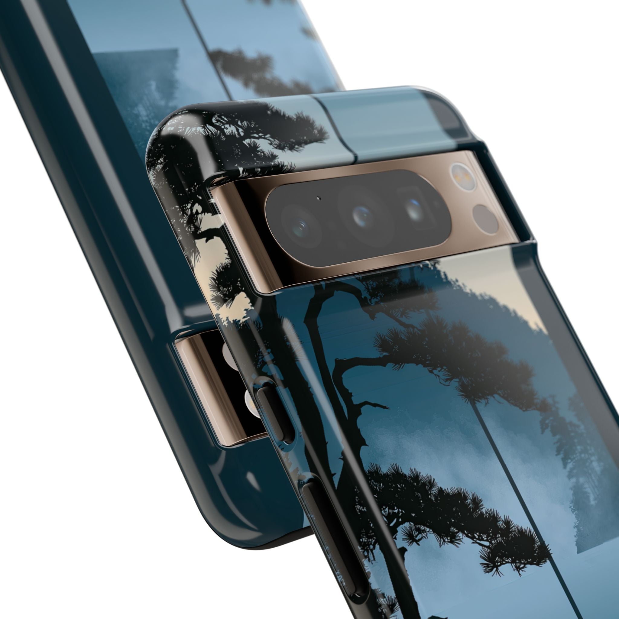 Blue Tough Phone Case for Google Pixel - Kyoto Mist Pine