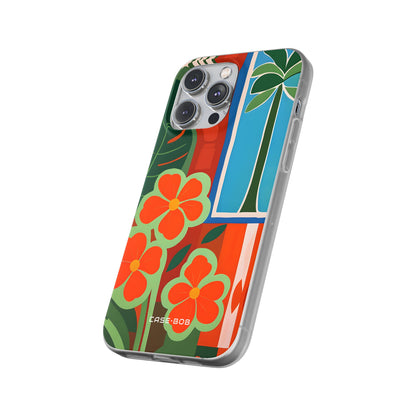 Oranssi Kukka Räjähdys iPhone 14 Pro Max -pehmeä suojakotelo