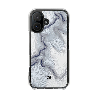 White Impact MagSafe Phone Case for iPhone - Nordic Ridge Topo