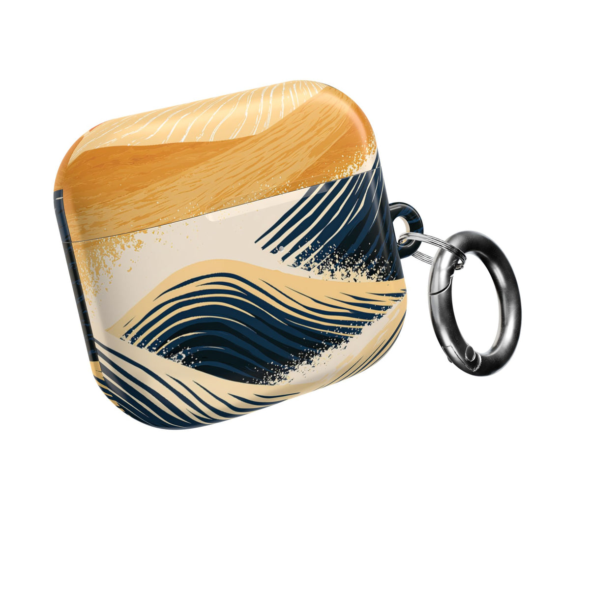 Golden Horizon Waves · Hard Case for AirPods & AirPods Pro · Blue