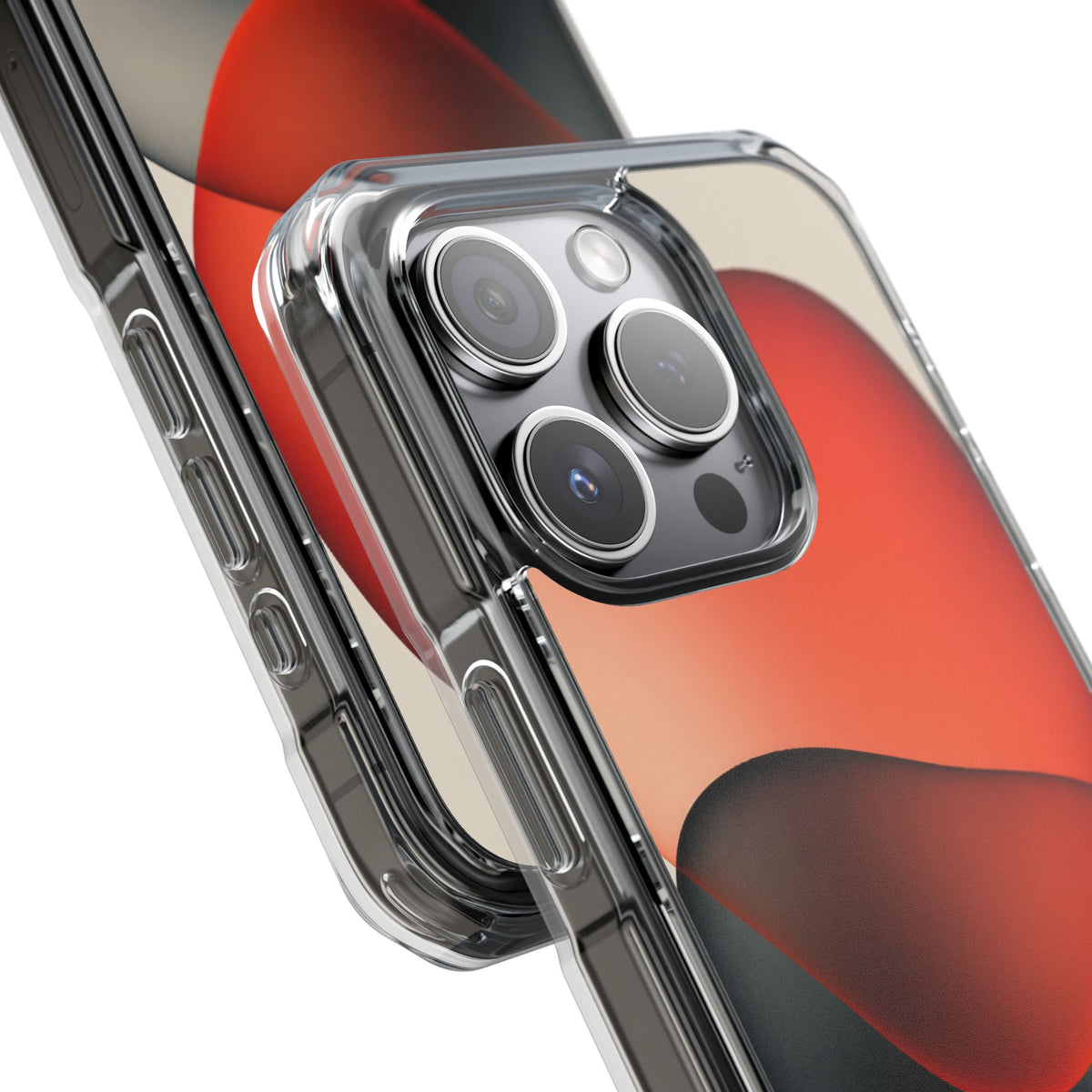 Translucent Crimson Form · Clear Impact Magnetic Phone Case for iPhone · Red