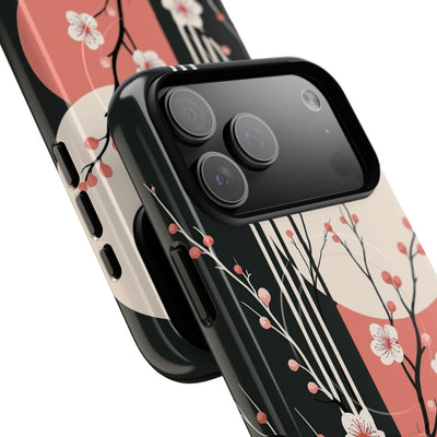 Black Tough 2.0 Magsafe Phone Case for iPhone - Kyoto Midnight Blossom