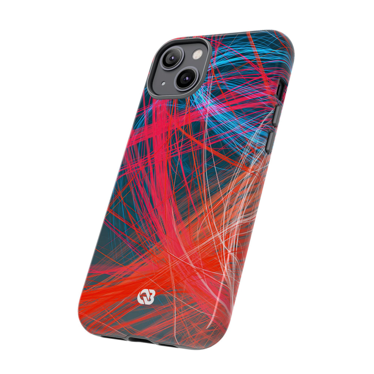 Neon Fiber Stream · Tough Phone Case for iPhone · Red