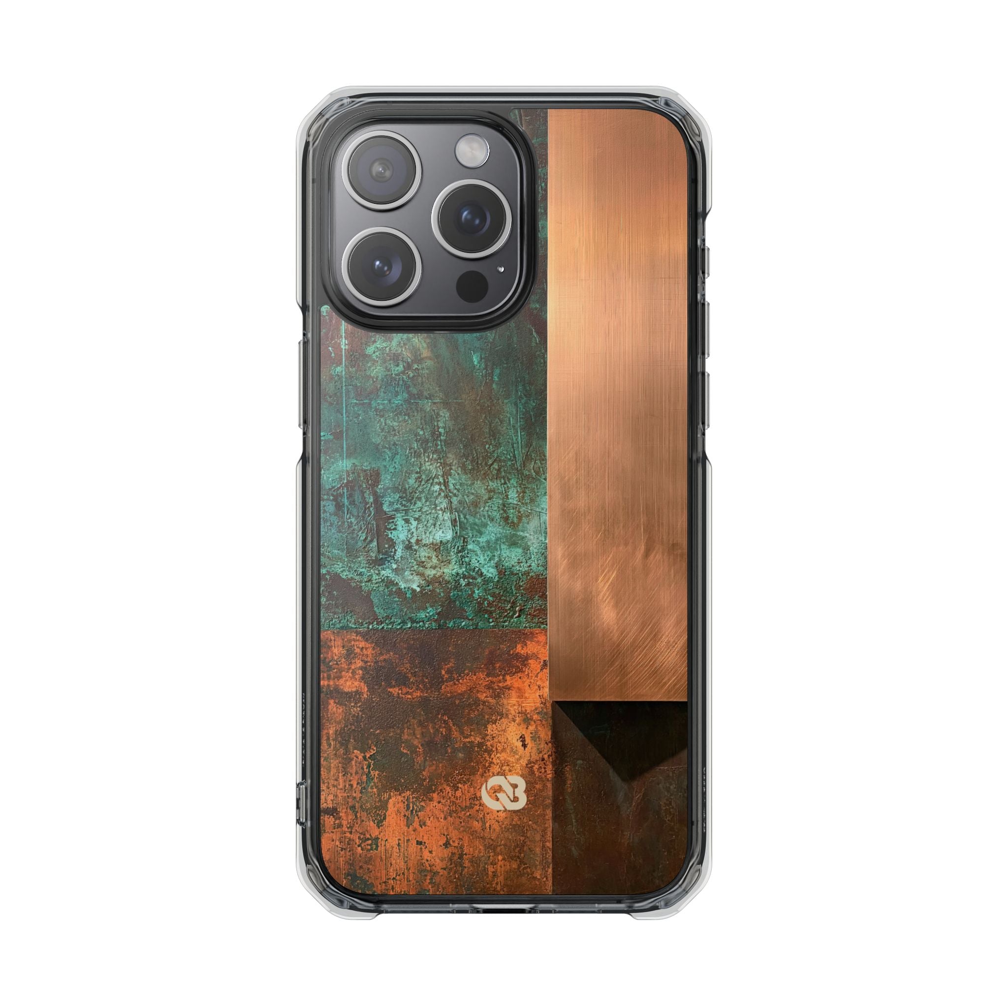 Teal Impact MagSafe Phone Case for iPhone - Verdigris Copper Slab