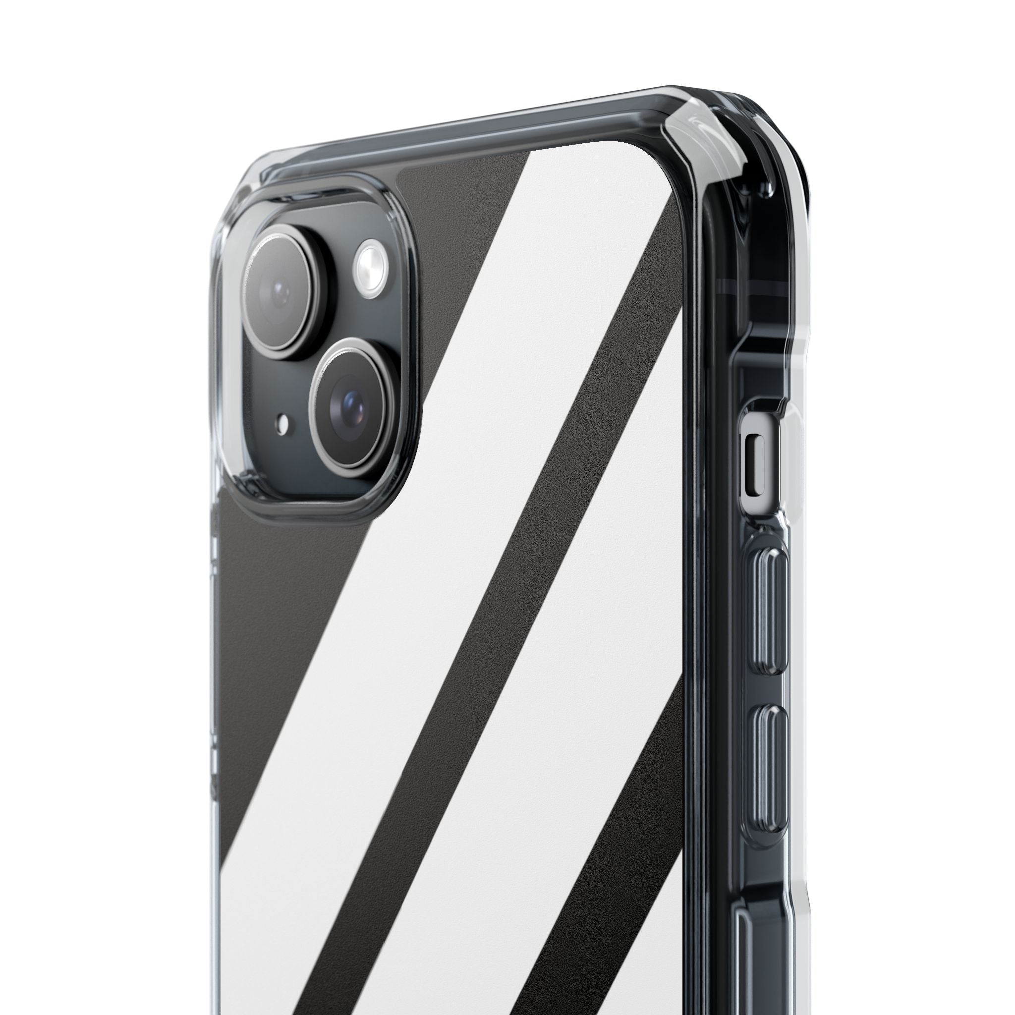 Diagonal Bands Noir iPhone 15 Plus Case - Impact
