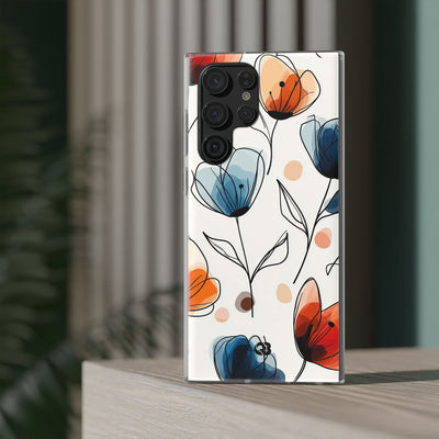 Ink Watercolor Tulips · Soft Custodia per Samsung