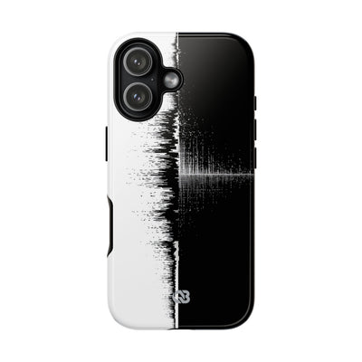 Black Tough Phone Case for iPhone - Static Signal Split