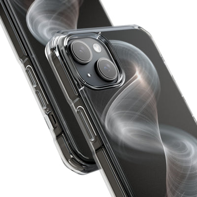 Luminous Vortex · Clear Impact Magnetic Phone Case for iPhone · Black