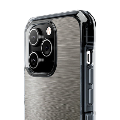 Grey Impact MagSafe Phone Case for iPhone - Brushed Industrial Steel