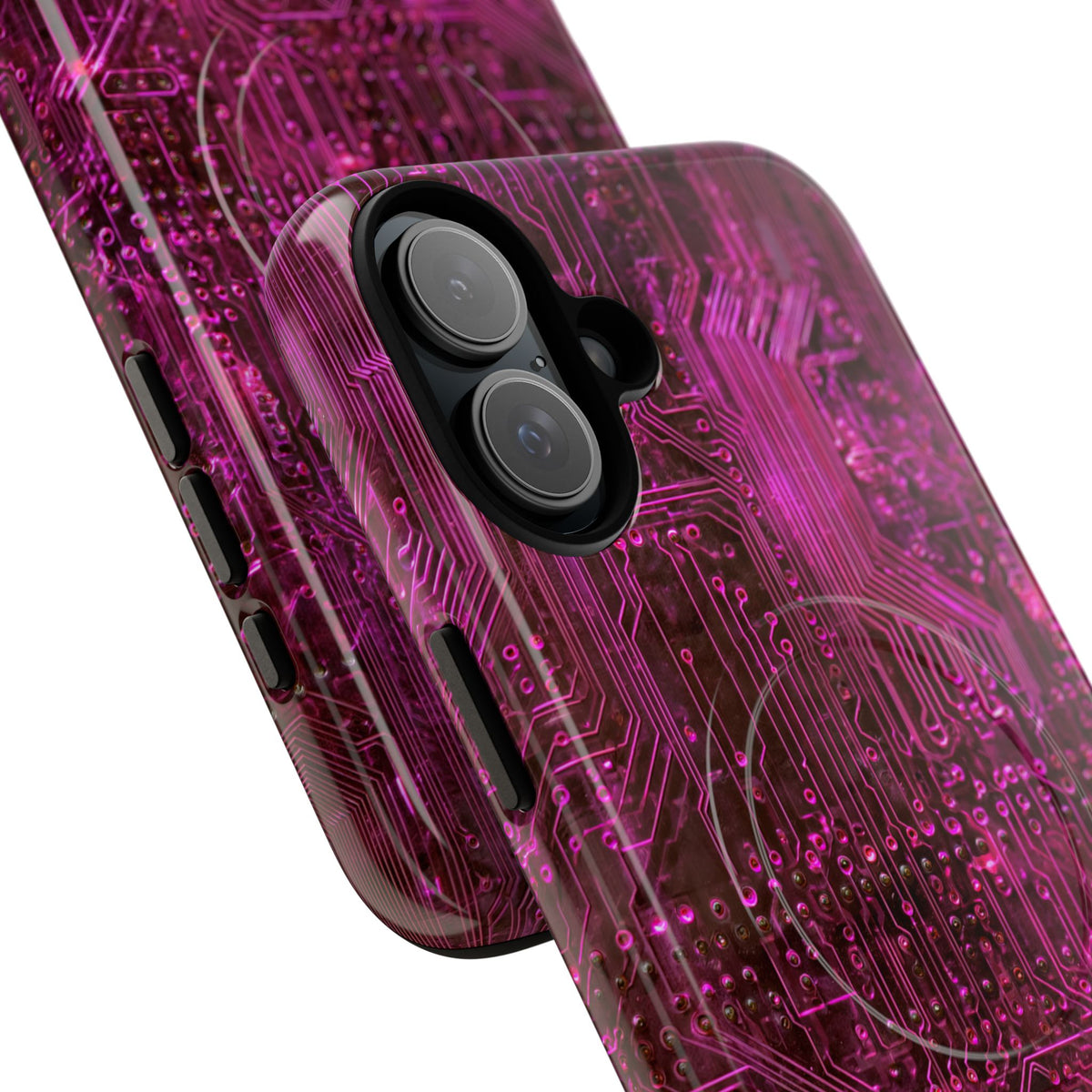 Magenta Circuit Trace · Tough 2.0 Magnetic Phone Case for iPhone · Pink