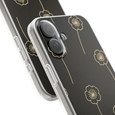 Black Lite Phone Case for iPhone - Obsidian Sand Petals