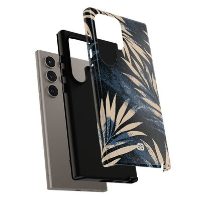 Blue Tough Phone Case for Samsung - Midnight Indigo Palm