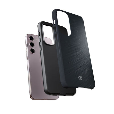 Grey Tough Phone Case for Samsung - Charcoal Brushed Steel