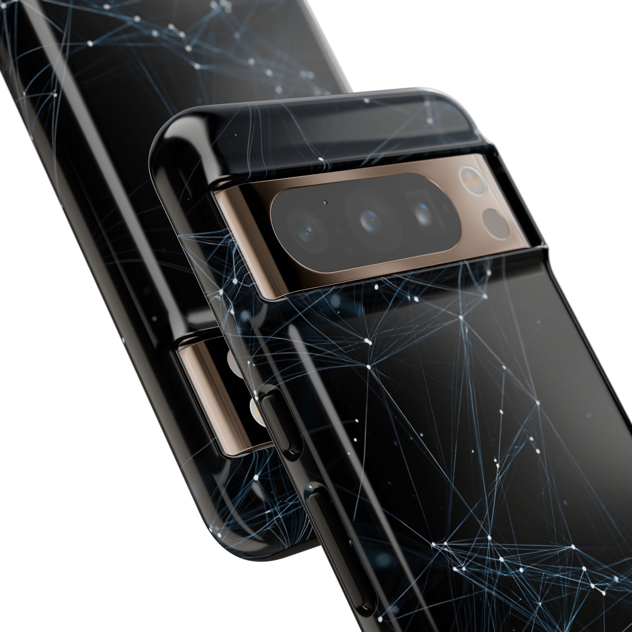 Black Tough Phone Case for Google Pixel - Arctic Neural Mesh