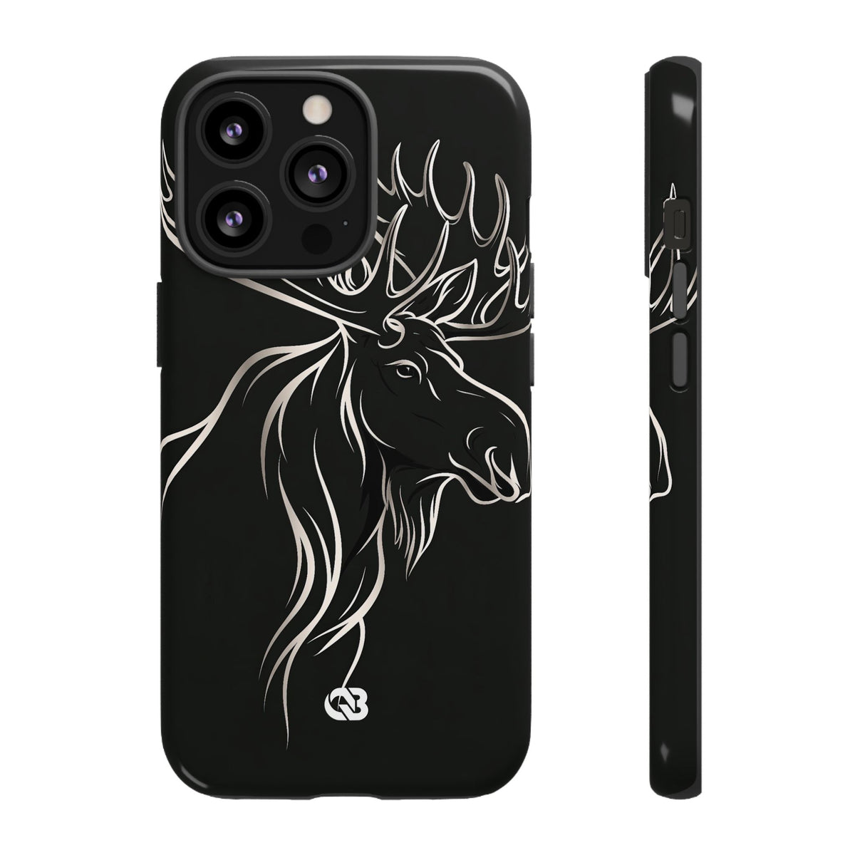 Nordic Moose Contour · Tough Phone Case for iPhone · Black