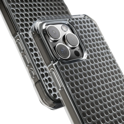 Silver Impact MagSafe Phone Case for iPhone - Brutalist Steel Mesh