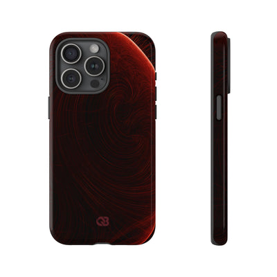 Red Tough Phone Case for iPhone - Crimson Flare Flux