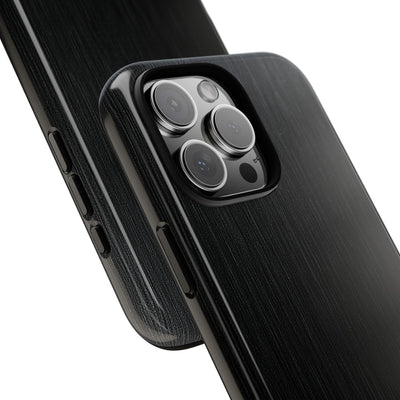 Black Tough Phone Case for iPhone - Brushed Obsidian Slate