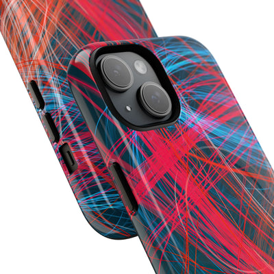 Neon Fiber Stream · Tough 2.0 Magnetic Phone Case for iPhone · Red