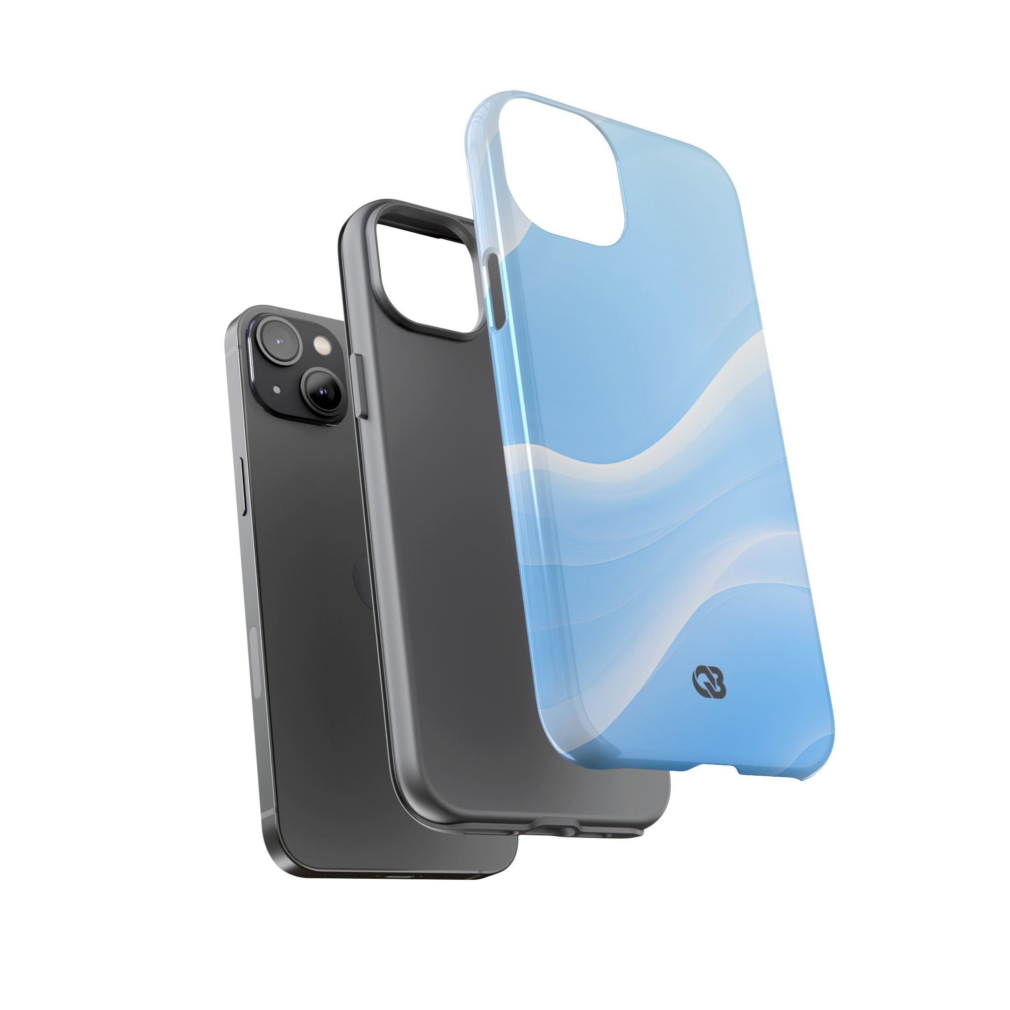 Blue Tough Phone Case for iPhone - Glacial Blue Silk