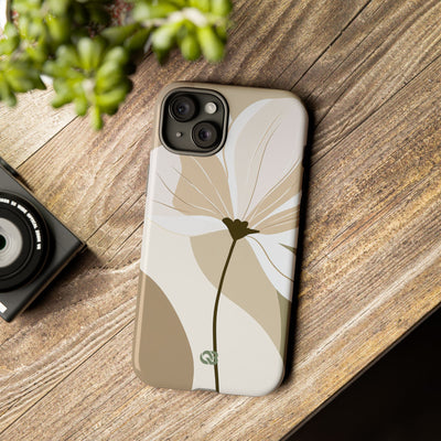 Beige Tough Phone Case for iPhone - Sage Linen Magnolia