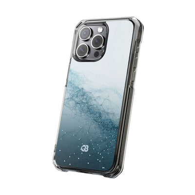 Teal Impact MagSafe Phone Case for iPhone - Cyan Vector Lattice