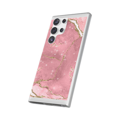 Rose Sparkle Marble · Soft Phone Case for Samsung