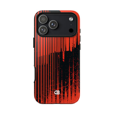 Red Tough Phone Case for iPhone - Crimson Brutalist Distortion